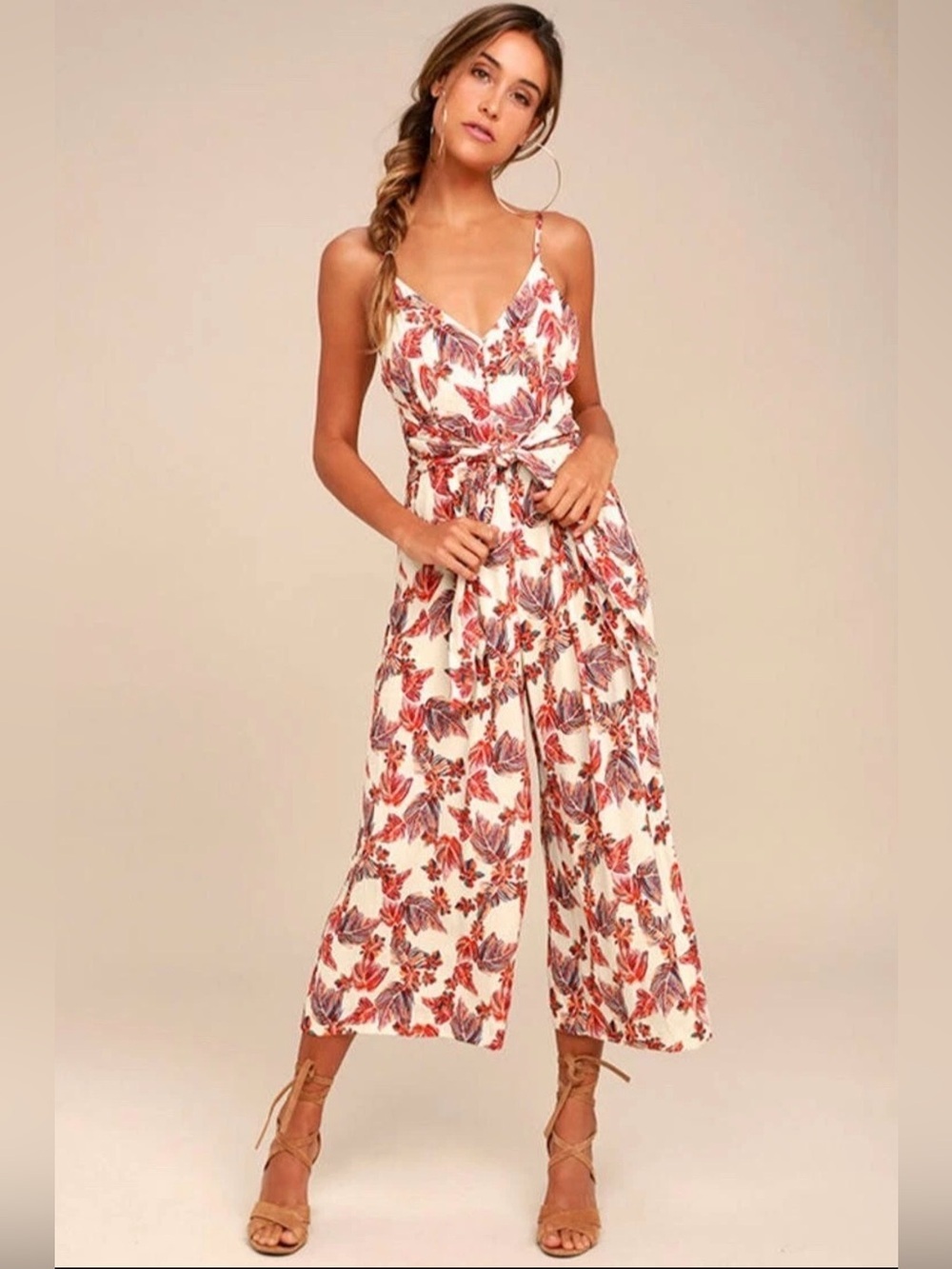 Free People Floral Hot Tropics
Cropped Jumpsuit Sz 4